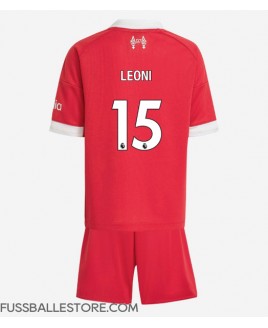 Günstige Liverpool Giovanni Leoni #15 Heimtrikotsatz Kinder 2025-26 Kurzarm (+ Kurze Hosen)